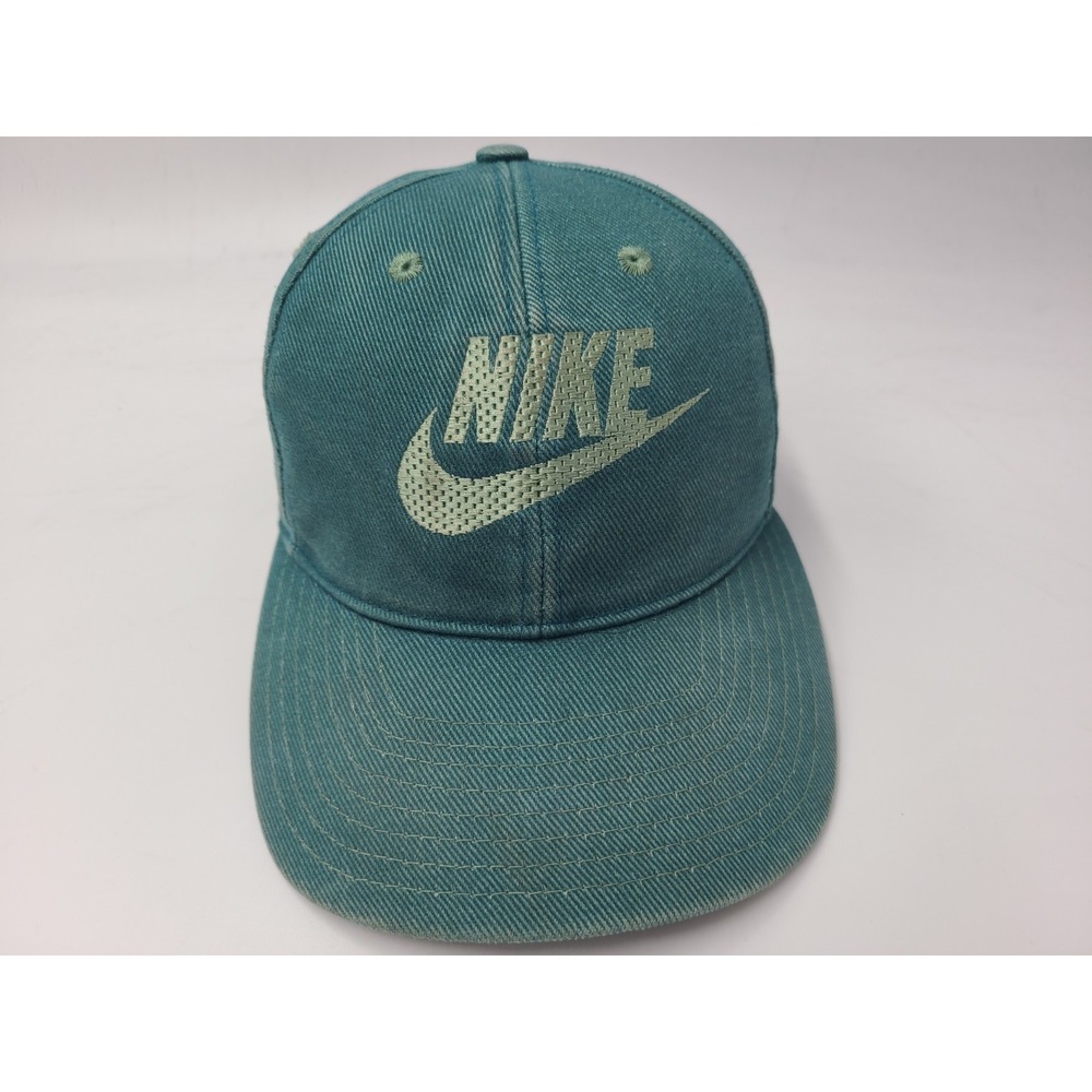 Vintage Nike Snapback Hat Cap Cotton Swoosh Logo Casual Spellout Men Women Green